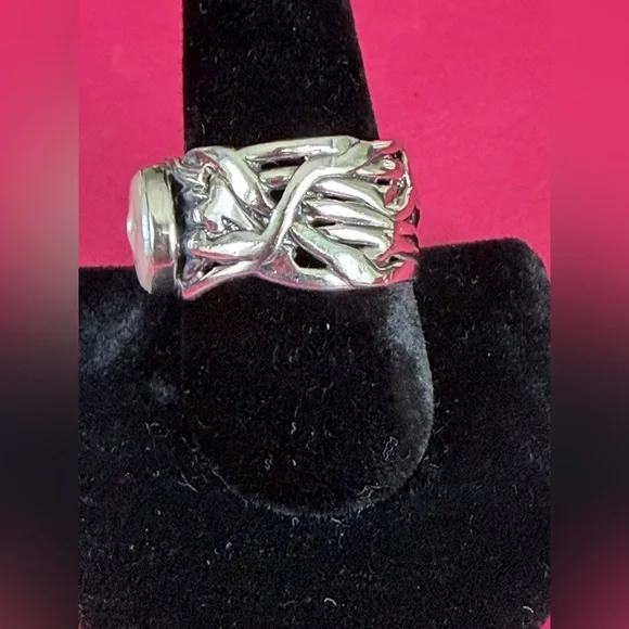 VINTAGE Retired Silpada "Mermaid Ring" R1542_Size 11_.925 Sterling w/Coin Pearl - Picture 4 of 7